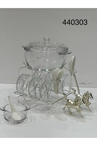 Generic "Royal Horse-Drawn Carriage" Glass Soup Set. Soup serving set with bo...