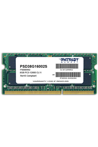 Patriot Semnătură 8 GB DDR3, 1600 MHz, CL 11, SODIMM, non-ECC
