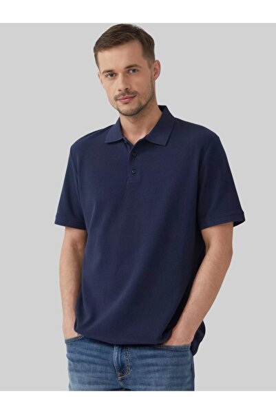 s.Oliver Ανδρικό μπλουζάκι πόλο, βάφλα πικέ, κανονική εφαρμογή, σκούρο ναυτικό