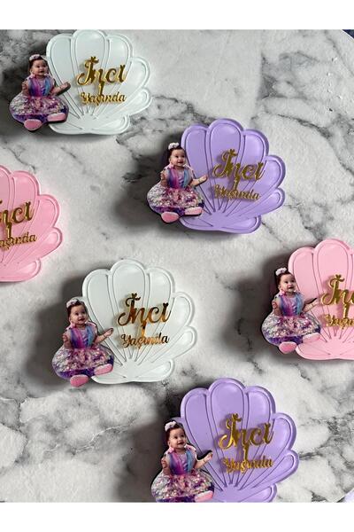 TWİN COLLECTION Kişiye Özel Fotoğraflı İstiridye Deniz Kabuğu Pleksi Magnet –...