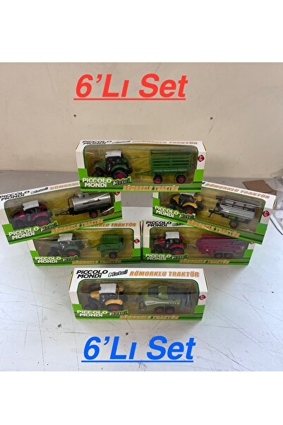 Piccolo Mondi Çek Bırak Römorklu Metal Traktör 6’Lı Set