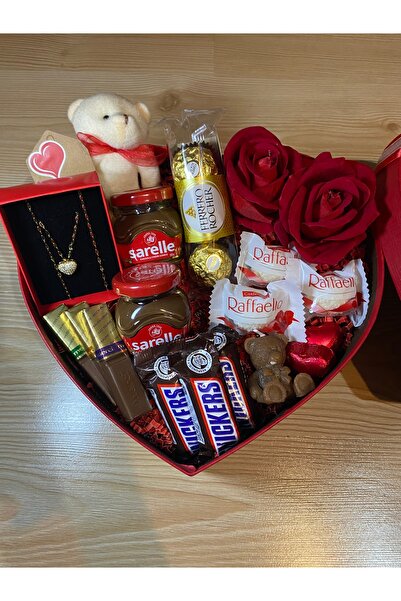Sweet Sevgililer günü hediyesi ,14 Şubat ,çelik kalpli kolye,çikolata kutusu ...