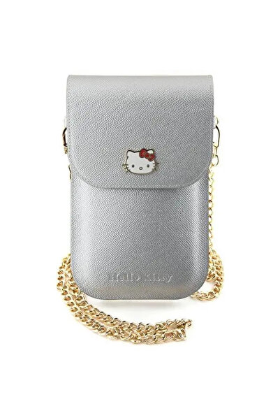 Hello Kitty Leather Metal Logo Chain bag - silver