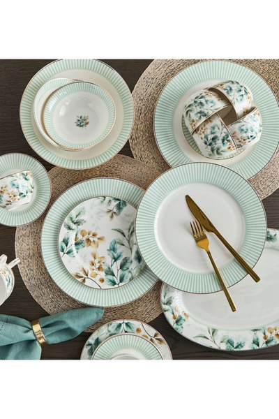 ELİSA 44-Piece New Bone China Dinner Set - Serves 8