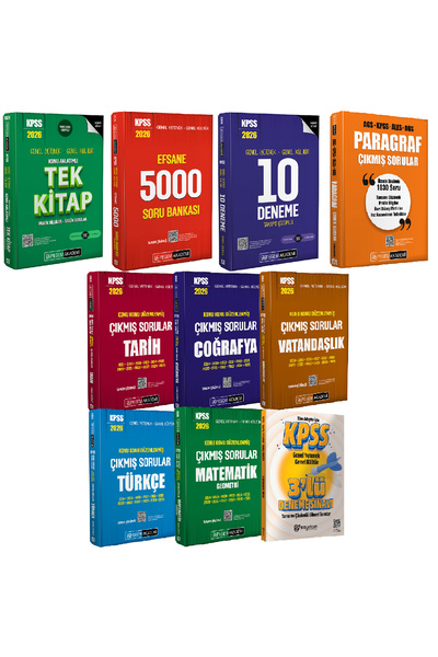 Pegem Akademi Yayıncılık 2026 KPSS Konu Anlatımlı Tek Kitap-Çözümlü 10 Deneme...