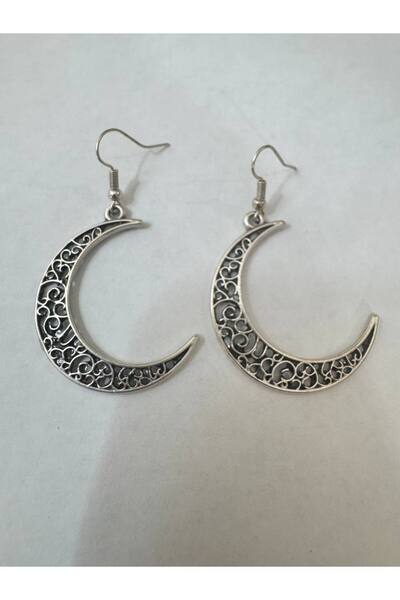 Yuchicly Authentic Moon Figured Silver Color Bohemian Dangle Women's Earrings