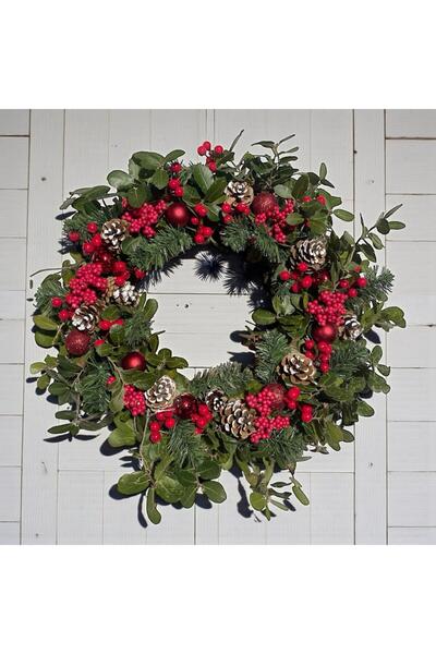 ART PINE 50 سم - زينة باب عيد الميلاد الطبيعية الرائجة - ديكور للحائط وسطح ال...