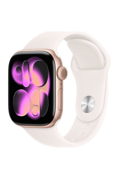 Apple Watch Series 11 GPS 46mm Rose Gold Aluminium Case with Light Blush Spor...