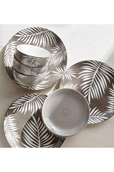 Gris 12-Piece Stoneware Dinner Set - Serves 4