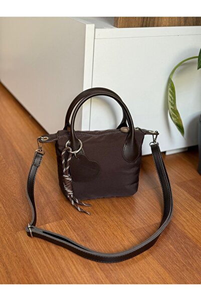 Bagnest Charm Detailed Fabric Small Size Women's Hand and Shoulder Bag