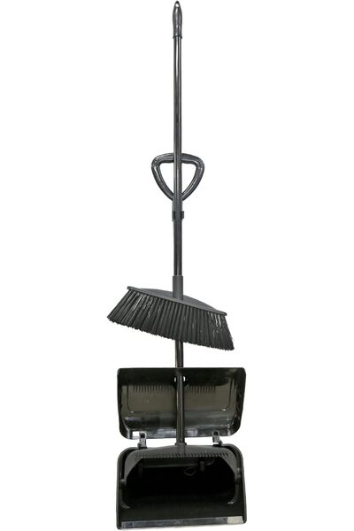 Ideal Pack طقم مكنسة ومجرفة فاخرة بمقبض طويل لتنظيف المنزل والمكتب والمطبخ