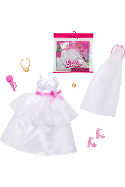 Cici Oyuncak Barbi 'nin Bebek Kıyafetleri 2'li Paket Fashion Gelinlik Topuklu...