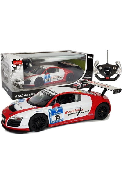 Rastar MaИ™inДѓ radiocomandatДѓ Audi R8 LMS 1:14 Alb-RoИ™u