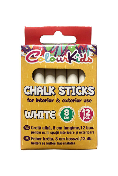 ColourKids White Chalk Colour KIDS 12 pieces 8cm