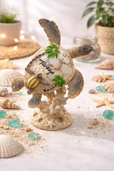 Hd Marketim Dekoratif Deniz Kaplumbağası Biblo – 15 cm Büyük Boy Polyester Vi...