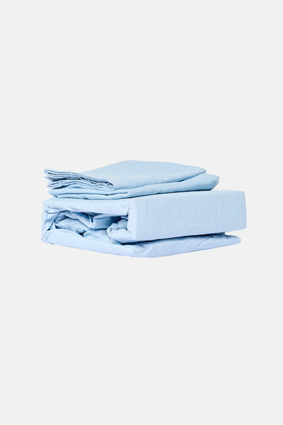 YOTO King Size 3 Pcs Solid Lasting Durability Fitted Sheets, Light Blue