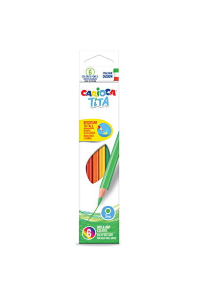 CARIOCA Tita colored pencils, hexagonal, flexible, 6 colors/box