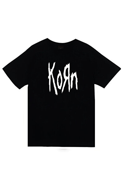 fame-stoned Korn Printed Unisex 100% Cotton Black T-Shirt