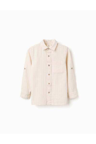Ziddy LS SHIRT LINEN, BEIGE, 9/10