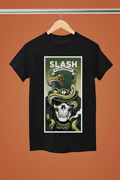 MAGORS Μπλουζάκι ροκ με στάμπα SLASH από τους GUNS&ROSES, βαμβακερό, κοντομάν...