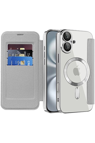 Techsuit iPhone 16 Case - SmartMag Book Case - Gray