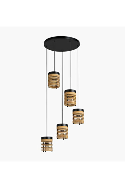 Generic Layne 5-Light Wooden Pendant Lamp