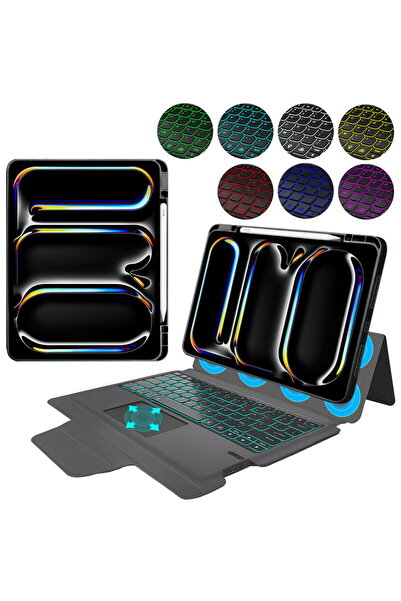 Techsuit Husa cu Tastatura pentru iPad Pro 13 (2024) - KeyTab Pro - Black