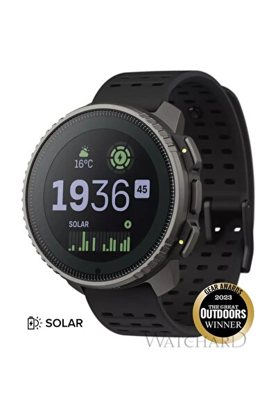 Suunto Ceas sport Vertical Titanium Solar Canyon, 10ATM, Silicon, 49mm, Negru