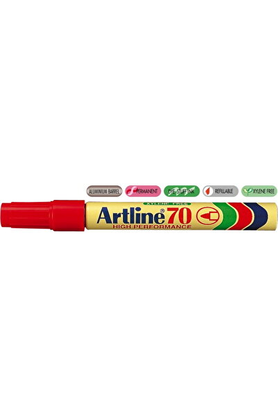 artline Permanent marker 70, corp metalic, varf rotund 1.5mm - rosu