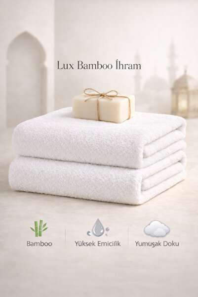 SHAL HOME %Bamboo Lux 2’li İhram Umre&Hac Seti-110x220cm Sabun Hediyeli