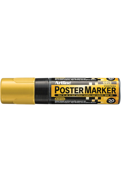 artline Marker pentru poster ARTLINE, corp plastic, varf tesit 20mm - auriu