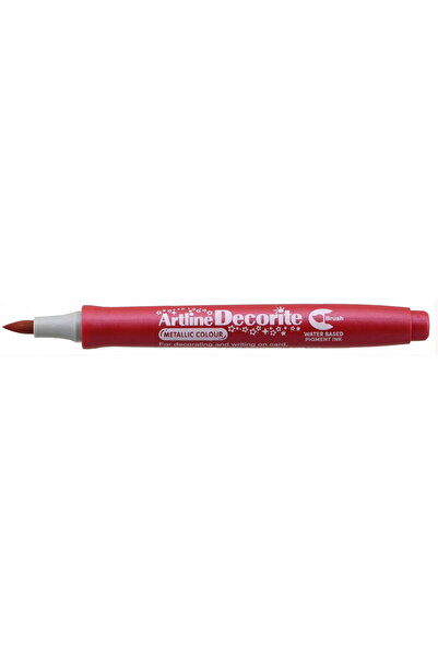 artline Marker Decorite, varf flexibil (tip pensula) - rosu metalizat