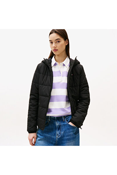 Tommy Hilfiger Tommy Jeans Slim Padded Kadın Siyah Puffer Mont