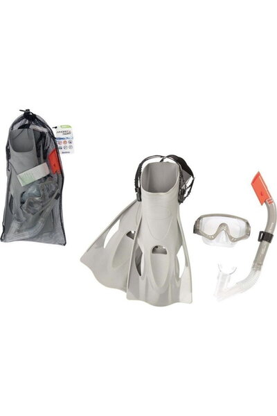 BESTWAY Diving Set with Mask, Snorkel and Fins Blue, Gray