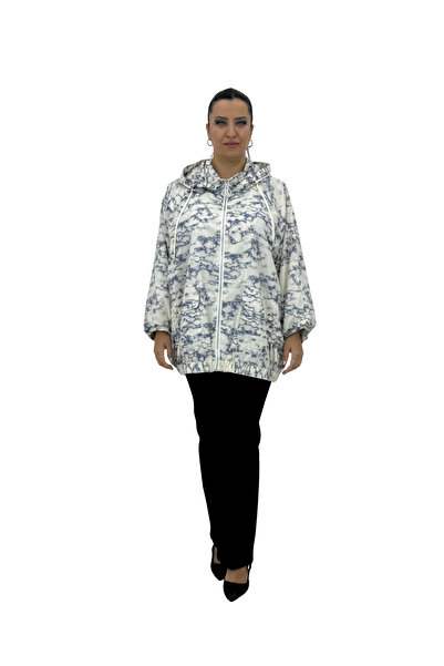 AY-SEL Plus Size Hooded Women's Windbreaker with Zipper, Elastic Waist and Fr...