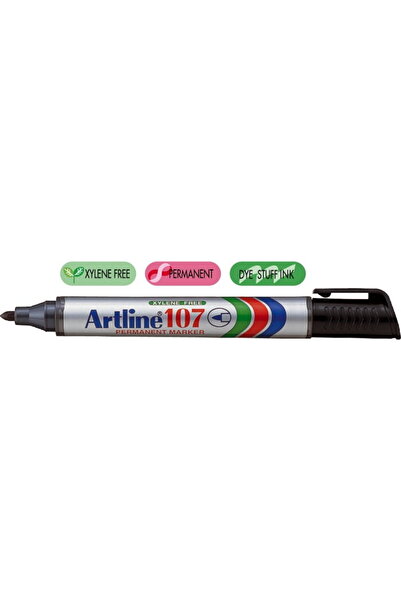 artline Permanent marker 107, corp plastic, varf rotund 1.5mm - negru
