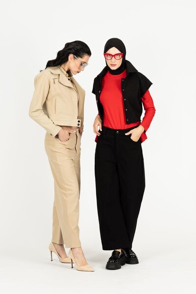 byözlemyazan Comfortable Fit Baggy Jean Pants