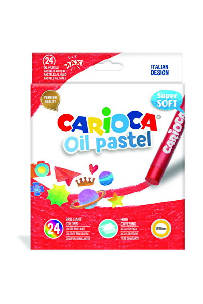 CARIOCA Wax crayons, round, D-10mm, 24 colors/box, Oil Pastel Crayons Maxi