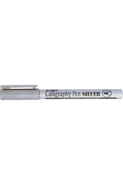 artline Marker Calligraphy, corp metalic, varf tesit din fetru 2.5mm - argintiu