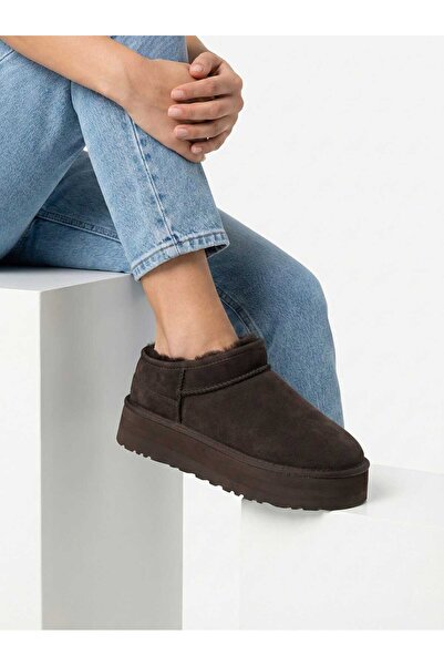 ALANCE Mi Süet Içi Kürklü Kalın Taban Kadın Bot