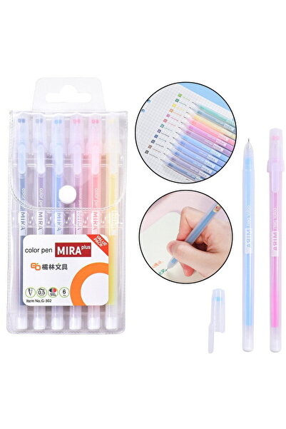 LEAN Gel pen set, intense colors, office and school, 12 pieces