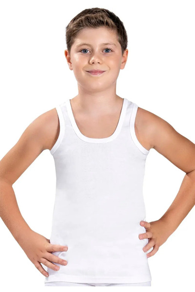 Akpınar Set of 3 simple tank tops for boys with thick straps