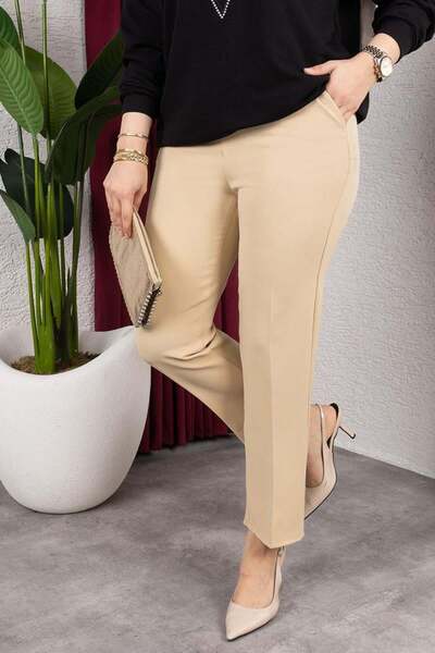 ORCHID Elastic Waist Crepe Trousers