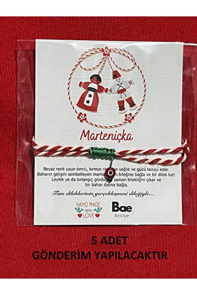 BAE ATOLYE Marteniçka Red Evil Eye Ip Şans Bracelet (5 Pieces)