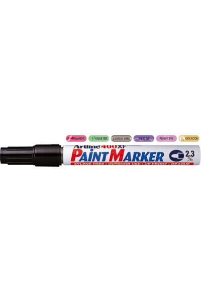 artline Paint marker 400XF, metal body, round tip 2.3mm - black