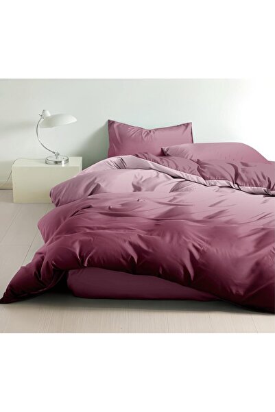 trendyhome Bed Linen, Fine Cotton, 4 Pieces, Gradient, Grena