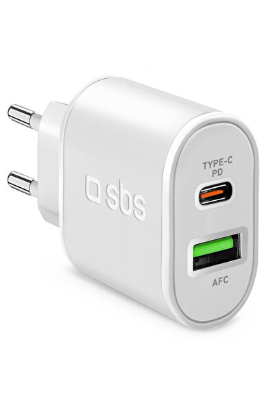SBS TETRPD20W 1xUSB-A + 1xUSB-C PD QC3.0 20W Alb