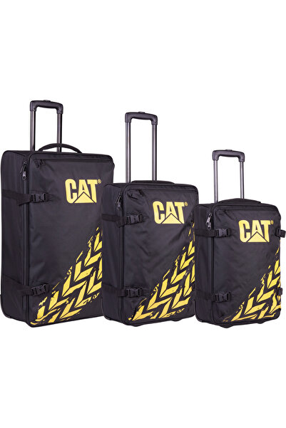 Caterpillar Set of 3 Soft Luggage trolleys (20/23/27 inch) - polyester materi...