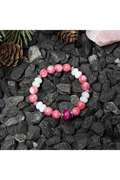 Ezera Brățară Kate din rodocrozit, morganit și ochi de tigru