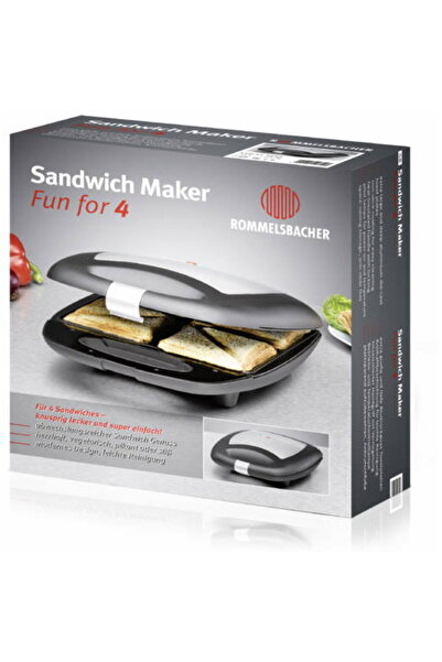 Rommelsbacher Sandwich toaster ST 1410, 1400W, 2 felii, Negru/Argintiu